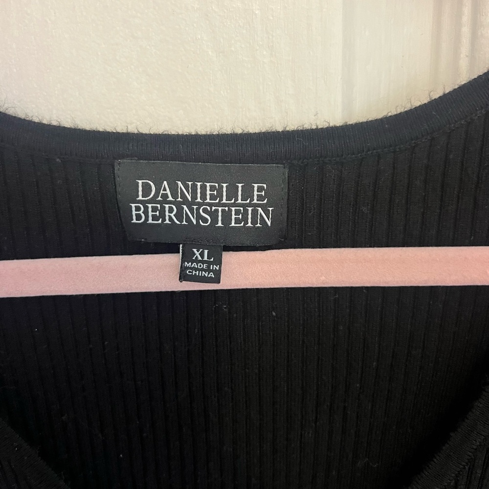 Danielle Bernstein Black Ribbed Top - image 4